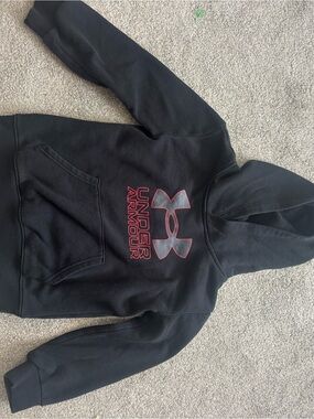 Under Armour kids Black Hoodie with Red Logo